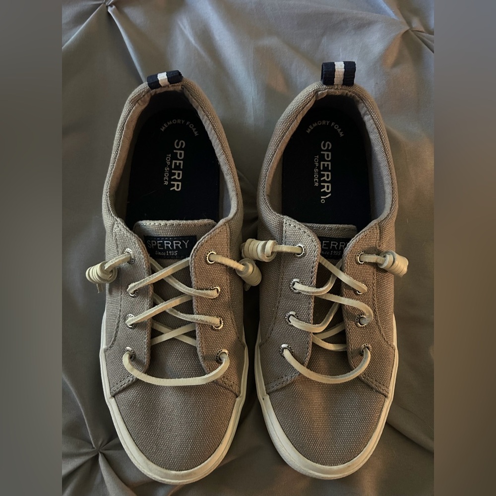 Sperry Women’s Taupe Canvas Low-Profile Sneakers